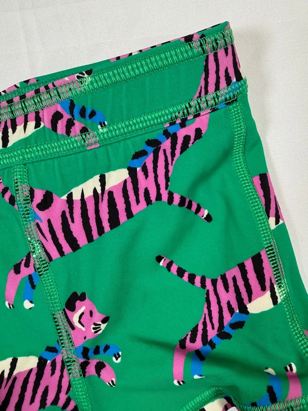 HANNA ANDERSSON Green Pink Tiger Print Swim Trunks 6-12 Months Recycled Nylon